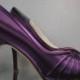 SALE Wedding Shoes -- Plum Peep Toe Wedding Shoes - Choose Your Own Color!