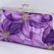 Purple Floral Clementis Clutch Custom Handbag for Spring wedding party gift or bridal party gift Custom Made