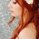 Butterfly floral crown, white flower headband, whimsical wedding head piece - Flutter