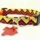 Black Yellow and Red - Dog Collar - Adjustable