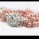 Multi Strand Pearl Bracelet for Bridesmaids, Pearl Wedding Bracelet, Pearl Cuff Bracelet, Wedding Jewellery