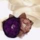 Eggplant Purple Latte Rustic Wedding Sash - Bridal Belt for Fall Wedding - Satin Chiffon Burlap Lace Swarovski Crystal - Bridesmaids Gift