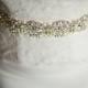 Crystal Rhinestone & Pearl Bridal Sash, Wedding Belt, Ivory Crystal Bridal Sash, 24" of Rhinestones - AMELIE