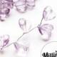 6 Lilac Purple Heart Acrylic Bead Picks on Silver Wire for Millinery and Wedding Flower Bouquets