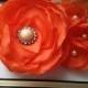Orange Wedding Sash- Bridal Sash Belt - Orange Blossoms with cluster centers..bridal party, wedding, prom, ball..