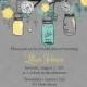 Mason Jar Bridal Shower Invitation - Mason Jar Bridal Shower Invite - Gray Yellow Turquoise Mason Jar Wedding Shower Invite - 1312 PRINTABLE