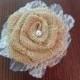 Burlap Rose Hair Clip - Rustic Wedding Accessory - Your Color Choice