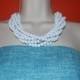 White Statement Necklace Chunky Multi-strand White Beaded Necklace Bold Wedding Jewelry  Bridesmaids Necklaces