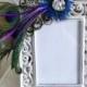 Peacock Wedding-Customize One White Peacock Photo Frame- Lets Customize It To Your Wedding Colors