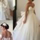 2015 A-Line Wedding Dresses with Detachable Train Sweetheart Beaded Lace Fluffy Backless Wedding Gowns Princess Ball Gown Wedding Dresses, $124.98 
