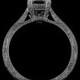 Platinum 950 Hand Engraved Vintage Style Engagement Ring Setting