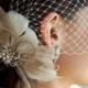 Bridal Fascinator, Feather Wedding Head Piece, Feather Fascinator, Bridal Hair Accessories, Bridal Veil Set, Gatsby Wedding, Great Gatsby