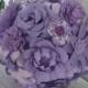Paper flower wedding bridal bouquet, purple, mixed flowers, rose, peony, daisy, carnation