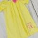 Girls Monogrammed Dress - Girls Easter Dress - Flower Girl Dress - Yellow dress - Birthday dress - Spring dress - 1st Birthday dress