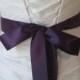 Double Face Dark Royal Purple Satin Ribbon, 1.5 Inch Wide, Ribbon Sash Eggplant Purple, Bridal Sash, Wedding Belt, 4 Yards