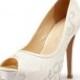 Lady Jacqueline, Lace Ivory White Peep Toe Wedding Shoe.Peep Toe Lace White Bridal Heel. Wedding Shoes with French Lace, Lace Ivory Heels