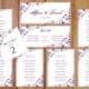Wedding Seating Chart Template - Download Instantly - EDIT YOUR WORDING -Chic Bouquet (Plum/Purple)  - Microsoft Word Format
