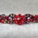 Red Rhinestone Hair Clip / Holiday Wedding / Holiday Barrette Clip / Vintage Inspired Holiday Clip