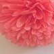 Coral Tissue Pom Pom .. Wedding Decoration / Bridal Shower / Birthday / Party Decoration / DIY