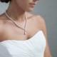 Pearl Necklace, Pearl Rhinestone Bridal Necklace, Wedding Jewelry, Pearl Bridal Jewelry, Ivory Pearls, White Pearls