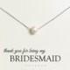 Personalized Floating Pearl Necklace- bridesmaid necklace, bridal, friend, wedding party, special person, birthday,