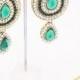 Handmade Emerald Green Gold Kundan Art Indian Bollywood Large Chandelier Earrings & Matching Tikka Head Chain Matha Patti Bridal Wedding