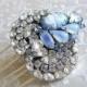 Something Blue Jeweled Hairpiece Rhinestone Wedding Hair Comb Art Glass Jewelry Bridal Headpiece Upcycled Vintage Pageant Ballroom Formal