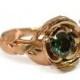 Rose Engagement Ring No.1 - 18K Rose Gold and Green Diamond engagement ring, engagement ring, leaf ring, flower ring, antique, vintage