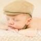 Newsboy Baby Flat Cap, Newborn Infant Photo Prop, Vintage Style News Boy Hat, Derby, Skally, Skully, Golfers, Wedding, Irish Tan Corduroy