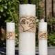 Personalized Birch Bark Unity Candle Set Rustic / Shabby Chic Wedding