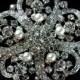 Pearl Bridal Broach, Rhinestone Crystal Bridesmaids Brooch, Wedding Party Jewelry, ROMANTIC