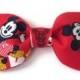 Baby/ Toddler Boys Bow Tie Made With Disney Mickey Mouse Fabric, Red Bow Tie on Alligator Clip, 1st Birthday Bow Tie