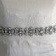 Selma Rhinestone Wedding Sash - Thin Bridal Belt - 1" wide platinum diamonds metal backing - Style SA609
