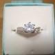 Diamond Cut White Sapphire 925 Sterling Silver Engagement Ring Size 6, and 7 3/4