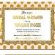 Bridal Shower invitation, Pink Gold glitter polka dots, simulated gold foil, glam, Engagement Party, Printable Design or Printed Option