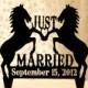 Wedding Cake Topper Just Married Wedding Decorations with Two Horses and your date