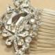 Vintage Style Large Rhinestone Crystal Wedding Hair Comb, Bridal Hair Comb / Sash, Wedding Hair Accessory