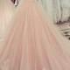 JOL258 Fairy blush pink sweetheart layers tulle skirt ball gown wedding dress