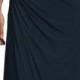 La Femme Cap-Sleeve Ruched Chiffon Gown, Navy
