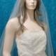 Super Sheer  One Tier Bridal veil  fingertip length with plain cut raw edge Angel  Cut