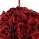 Garden Rose Kissing Ball - Red - 10 Inch Pomander Extra Large