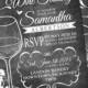 Any color Chalkboard Wine Tasting Bridal Shower Invitations - Digital File Printable - Wedding or Bridal Shower Invitations