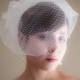 Double Layer Birdcage Wedding  Veil (Russian netting, Bridal illusion tulle, Small veil, Bird cage veil)