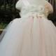 Flower Girl Dress Ivory Peach tutu dress baby dress toddler birthday dress wedding dress 1T 2T 3T 4T 5T 6T- 9T