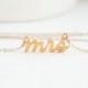 Mrs Necklace, Gold Mrs Necklace, Bridal Shower Gift, Bridal Jewelry, Wedding Jewelry