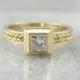 Modernist Contemporary Bezel Set Diamond Engagement Ring A9JVN2-N