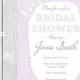 Lavender Bridal wedding shower invitation 
