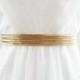 MARIANNE - Beaded Gold Wedding Sash, Bridal Belt
