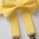 Light Yellow Bowtie and Suspender Set - Infant, Toddler, Boy