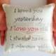 I Love You ring bearer pillow- simple, rustic, engagement, wedding, anniversary I Love You